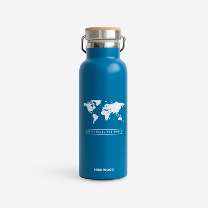 Afbeeldingen van Woody drinkbus Wereld Blauw - Wit