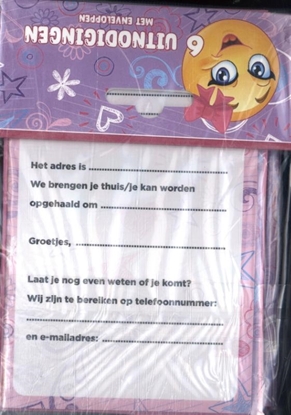 Afbeeldingen van Girls - Uitnodiging PK 947 - set van 6