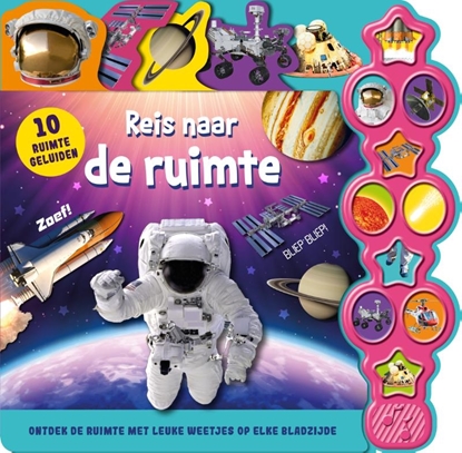 Afbeeldingen van Reis naar de ruimte - geluidenboek 10 ruimtegeluiden