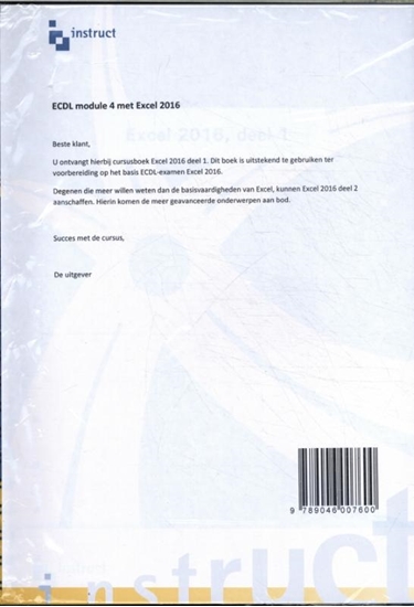 Afbeelding van ECDL ECDL mod.4, Excel2016