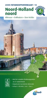 Afbeeldingen van ANWB Fietsknooppuntenkaart Fietsknooppuntenkaart Noord-Holland noord 1:100.000