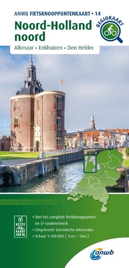Afbeelding van ANWB Fietsknooppuntenkaart Fietsknooppuntenkaart Noord-Holland noord 1:100.000