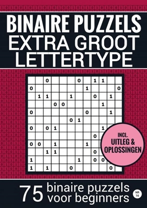 Afbeeldingen van Puzzelboek Groot Lettertype - voor Ouderen, Slechtzienden, Opa, Oma, Senioren - NR.16 - Makkelijke BINAIRE PUZZEL