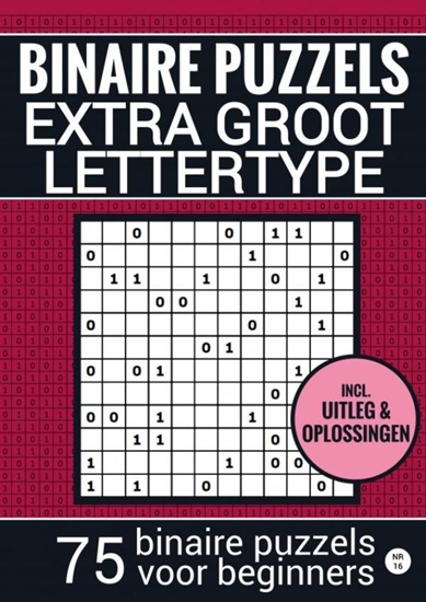 Afbeelding van Puzzelboek Groot Lettertype - voor Ouderen, Slechtzienden, Opa, Oma, Senioren - NR.16 - Makkelijke BINAIRE PUZZEL
