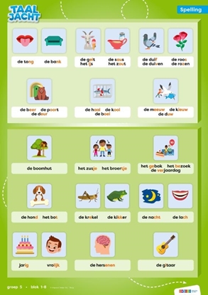 Afbeeldingen van Taaljacht Groep 5 spelling & grammatica categorieposter