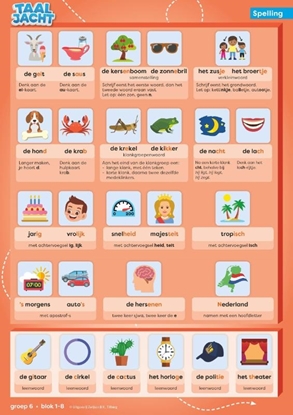 Afbeeldingen van Taaljacht Groep 6 spelling & grammatica categoriekaarten (set)