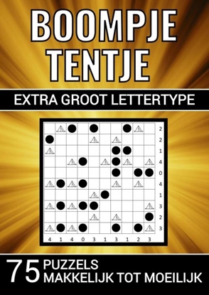 Afbeeldingen van Boompje Tentje - Extra Groot Lettertype - 75 Puzzels, Makkelijk tot Moeilijk