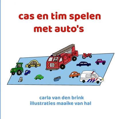 Afbeeldingen van cas en tim spelen met auto's