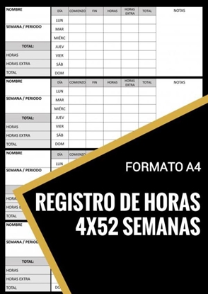 Afbeeldingen van Registro de Horas - 4x52 Semanas - Formato A4
