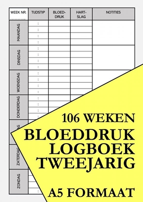 Afbeeldingen van Bloeddruk Logboek Tweejarig - voor het Noteren van Bloeddruk Waarden en Hartslag