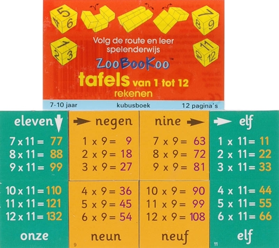 Afbeelding van ZooBooKoo kubusboek Tafels van 1 tot 12 Rekenen