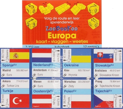 Afbeeldingen van ZooBooKoo kubusboek Europa Kaart,Vlaggen, Weetjes