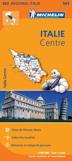 Afbeelding van Regionale kaarten Michelin Michelin Wegenkaart 563 Italië Midden