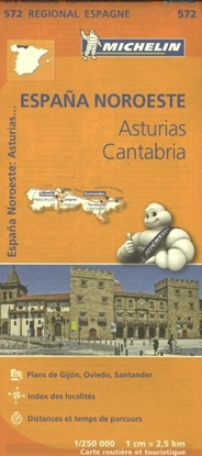 Afbeeldingen van Regionale kaarten Michelin Michelin Wegenkaart 572 Spanje Noordwest - Asturias, Cantabria