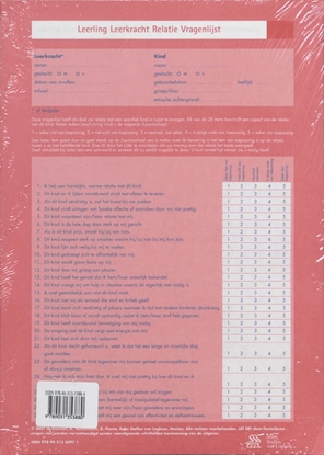 Afbeeldingen van Leerling Leerkracht Relatie Vragenlijst (LLRV) - scoreformulieren