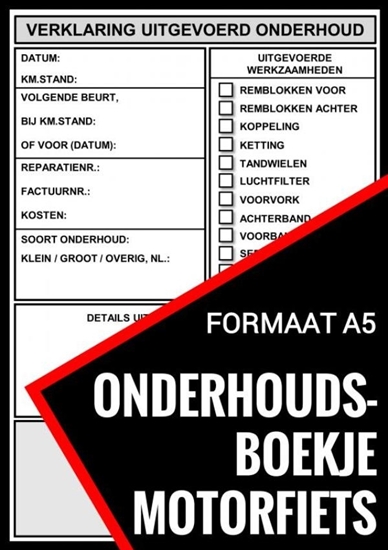 Afbeelding van Onderhoudsboekje Motorfiets - Universeel Reparatie Boek