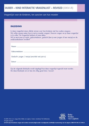 Afbeeldingen van Ouder Kind Interactie Vragenlijst (OKIV-R) - vragenlijst voor kinderen ten aanzien van hun moeder