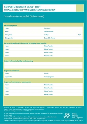 Afbeeldingen van Support Intensitiy Scale (SIS) - scoreformulieren