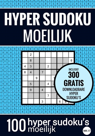 Afbeelding van HYPER SUDOKU - Sudoku Moeilijk - nr. 17 - Puzzelboek met 100 Moeilijke Puzzels voor Volwassenen en Ouderen