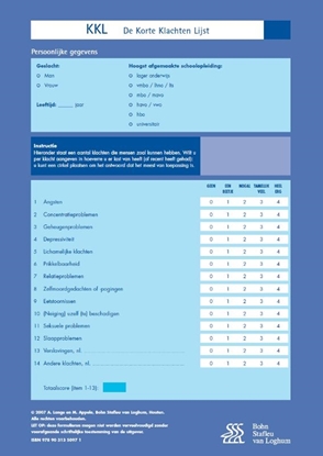 Afbeeldingen van Korte Klachten Lijst (KKL) - scoreformulieren