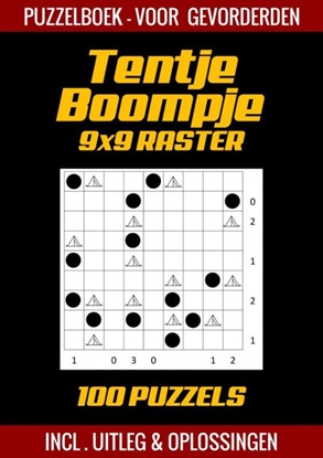 Afbeeldingen van Tentje Boompje - Puzzelboek voor Gevorderden - 100 Puzzels - Incl. Uitleg en Oplossingen - 9x9 Raster