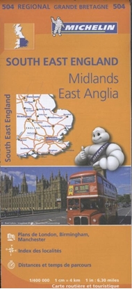 Afbeeldingen van Regionale kaarten Michelin Michelin Wegenkaart 504 Engeland Zuidoost Midlands, East Anglia