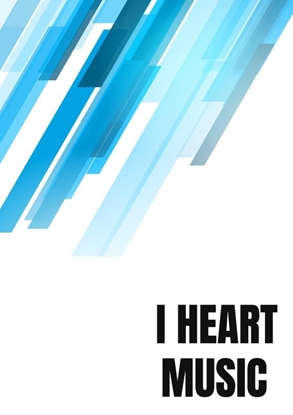 Afbeeldingen van Notenschrift- Notenbalken- I Heart music (A5) Allets comfort