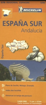 Afbeeldingen van Regionale kaarten Michelin Michelin Wegenkaart 578 Spanje Zuid - Andalucía