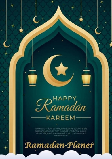 Afbeelding van RAMADAN Planer für 30 Tage Ramadan mit Gebet, Fasten, Quran Tracker, etc.