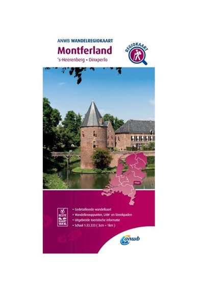 Afbeelding van ANWB Wandelregiokaart Wandelregiokaart Montferland 1:33.333