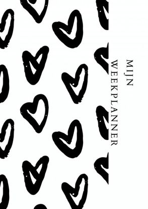 Afbeeldingen van To Do weekplanner hart zwart/wit A4 ongedateerd.