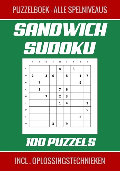 Afbeelding van Sandwich Sudoku - Puzzelboek, Alle Spelniveaus - 100 Puzzels Incl. Oplossingstechnieken