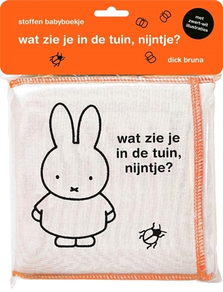 Afbeeldingen van stoffen babyboekje, wat zie je in de tuin, nijntje?