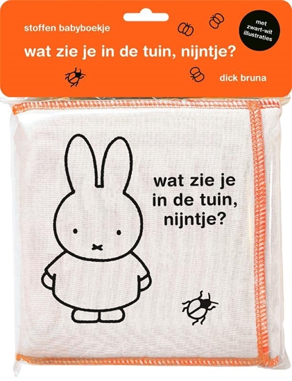 Afbeelding van stoffen babyboekje, wat zie je in de tuin, nijntje?