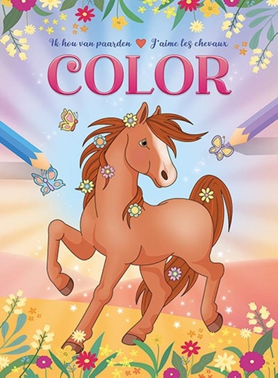 Afbeelding van Ik hou van paarden kleurblok / J'aime les chevaux bloc de coloriage