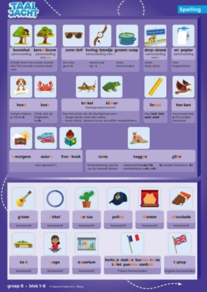 Afbeeldingen van Taaljacht Groep 8 spelling & grammatica categoriekaarten en stappenplan (set)