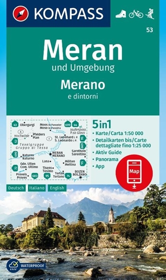 Afbeelding van Kompass Wanderkarten Kompass WK53 Meran und Umgebung