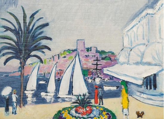 Afbeelding van Puzzel (1.000 stukjes): Gezicht op het casino in Cannes, Kees van Dongen, Singer Laren