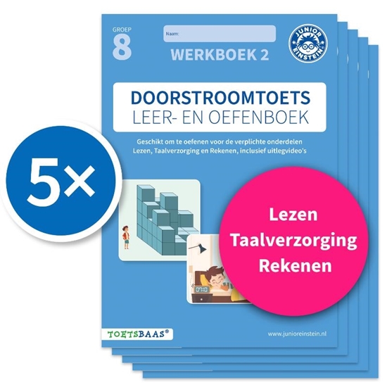 Afbeelding van Deel 2 Doorstroomtoets Leer- en Oefenboek – Werkboek 2 + Online uitlegvideo’s (set van 5)
