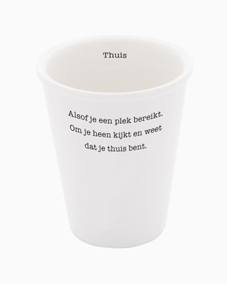 Afbeeldingen van Poëten aan tafel - het servies Porseleinen beker 'Thuis' set van 2