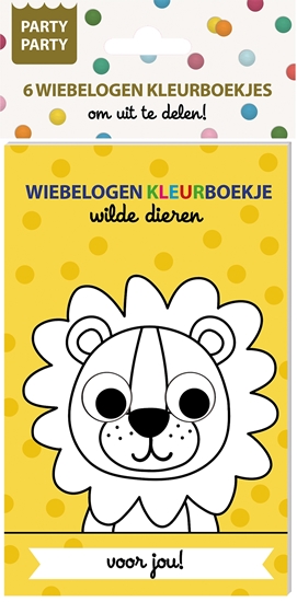 Afbeelding van Party Party 6 Wiebelogen Kleurboekjes - Wilde dieren