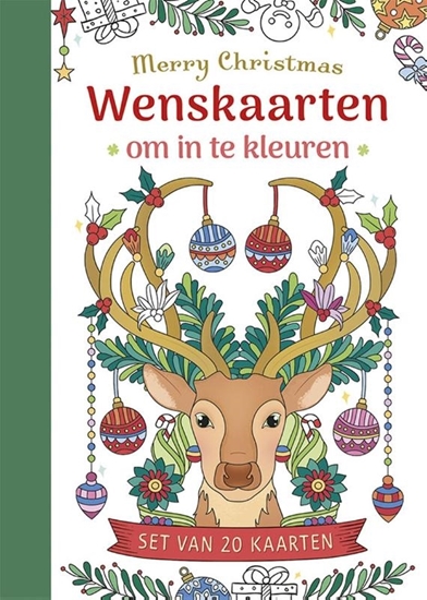 Afbeelding van Wenskaarten om in te kleuren - Merry Christmas
