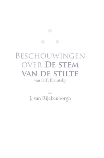 Afbeelding van Beschouwingen over De Stem van de Stilte van H.P. Blavatsky