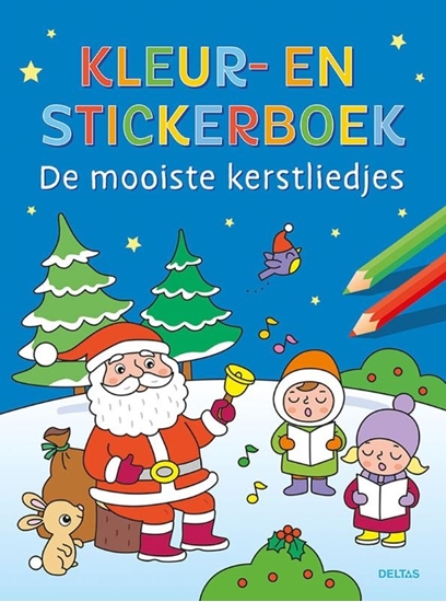 Afbeelding van Kleur- en stickerboek Kerstliedjes