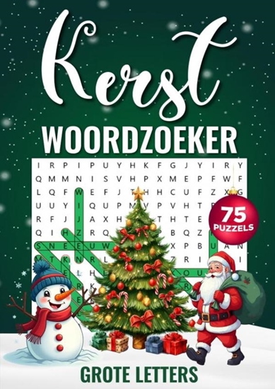 Afbeelding van Woordzoeker Kerst - Grote Letters, 75 Puzzels Incl. Oplossingen