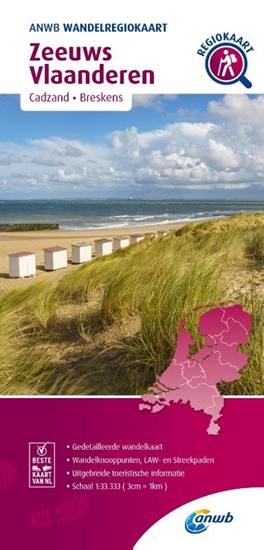 Afbeelding van ANWB Wandelregiokaart Zeeuws Vlaanderen