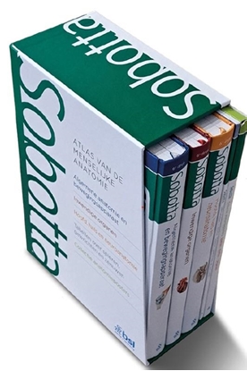 Afbeeldingen van Sobotta-cassette met 3 delen atlas, tabellenboek en collectie anatomieposters