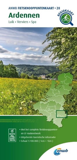 Afbeelding van ANWB Fietsknooppuntenkaart Fietsknooppuntenkaart Ardennen 1:100.000