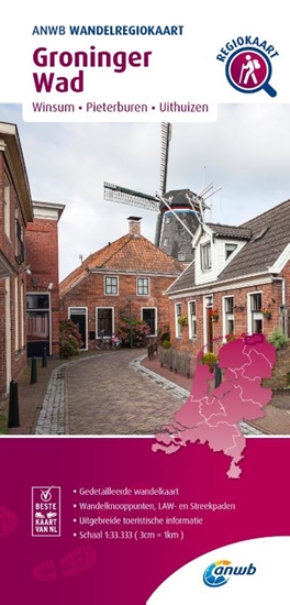 Afbeelding van ANWB Wandelregiokaart Groninger Wad