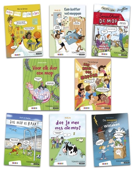 Afbeelding van Toneellezen Pakket Toneellezen Moppen groep 3 en 4 (8 titels)